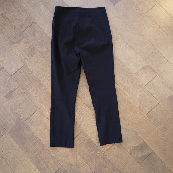 M.M.Lafleur Trouser Pants Womens 10 Black Stretch Straight Leg Classic Side Zip - Picture 2 of 9